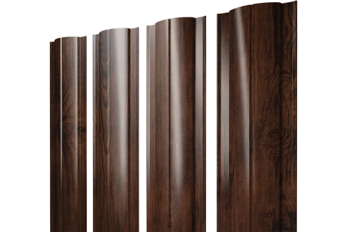Штакетник Круглый с прямым резом Grand Line 0,45 Print Elite Cherry Wood TwinColor