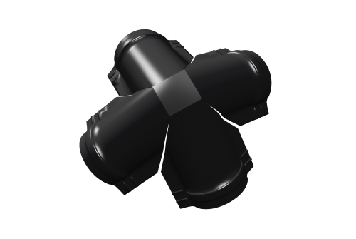 Четверник конька полукруглого Grand Line 0,5 PurPro Matt 275 с пленкой RAL 9005 черный