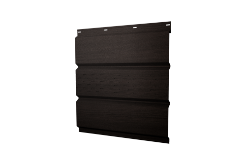 Софит металлический Классик Grand Line центральная перфорация 0,45 Print Elite с пленкой Coffee Wood TwinColor