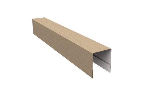 Планка боковая для забора из сайдинга Квадро Брус, Вертикаль Grand Line 0,45 Print Elite Milky Wood TwinColor (3м)
