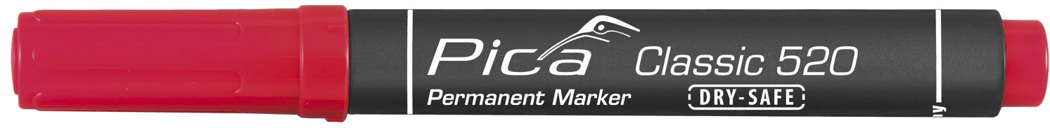 Маркер перманентный Dry-Safe Pica 520/40 красный
