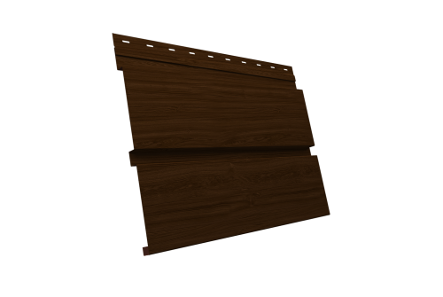 Софит металлический Квадро Брус Grand Line без перфорации 0,45 Print Elite с пленкой Choco Wood TwinColor