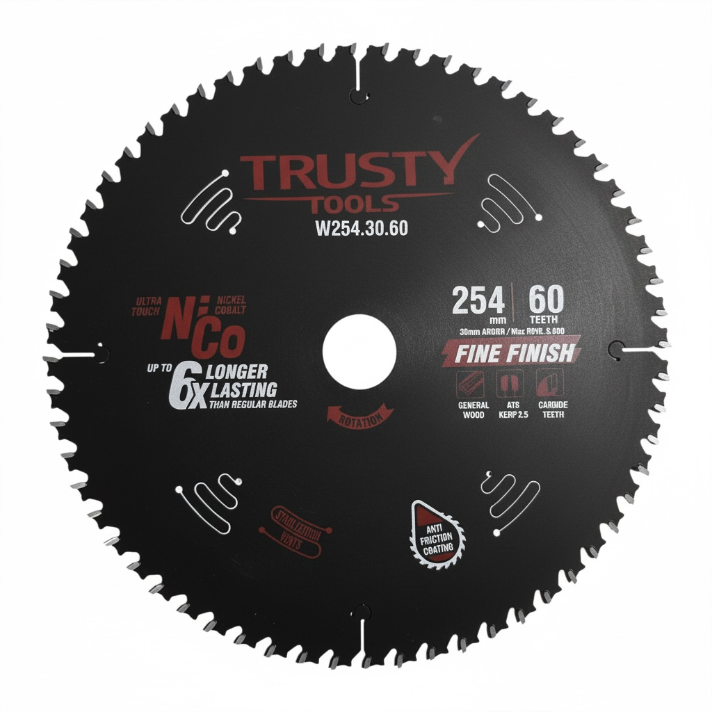 Диск пильный Trusty-Tools Fine Finish чистый рез 254х30 60T