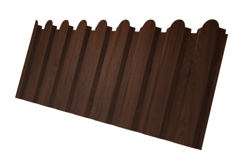 Профнастил С20A фигурный Grand Line 0,45 Print Elite Choco Wood TwinColor