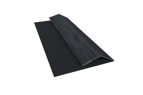 Планка финишная Блок-Хаус new Grand Line 0,45 Print Premium Grey Wood TwinColor (2м)