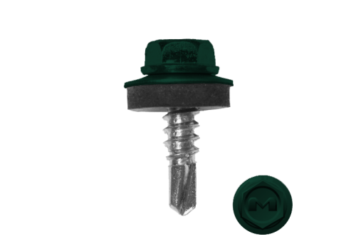 Саморез по металлу Daxmer 5,5х19 RAL 6005 (4000) сверло №3