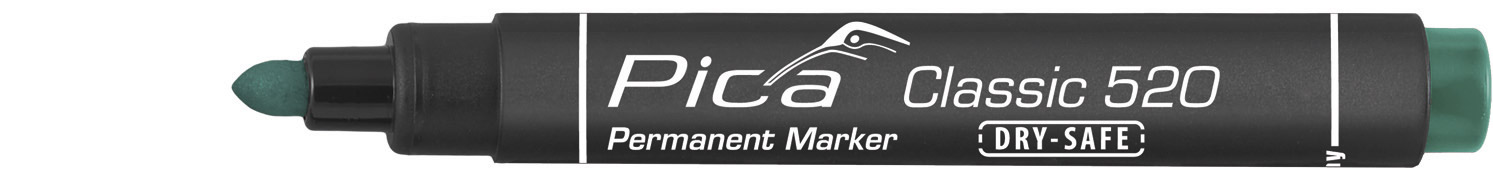 Маркер перманентный Dry-Safe Pica 520/36 зелёный
