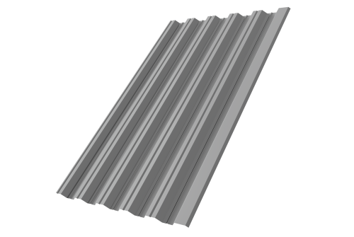 Профнастил НС35R Grand Line 0,5 Satin RAL 9006 бело-алюминиевый