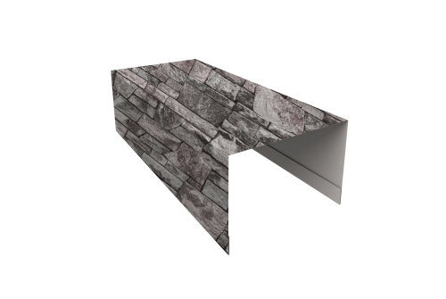 Крышка для забора из сайдинга ЭкоБрус Grand Line 0,45 Print Elite Fine Stone TwinColor (3м)