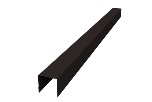 Планка вертикальная обратная для забора жалюзи Palermo Grand Line 0,45 PE-Double RAL 9005 черный (2,5м)