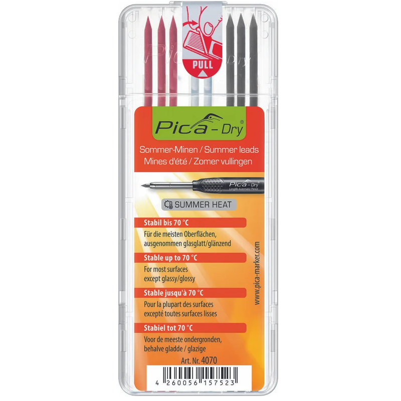 Грифели для карандаша Pica-Dry 470 цветные (8 шт) теплостойкие
