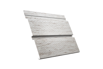 Софит металлический Квадро Брус Grand Line с перфорацией 0,45 Print Elite с пленкой Snow Wood TwinColor