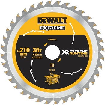 Диск пильный DeWalt Extreme Runtime по дереву 210x30 36T