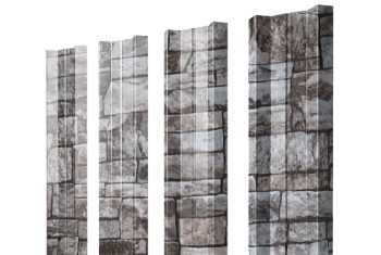 Штакетник М-образный A с прямым резом Grand Line 0,45 Print Elite Fine Stone TwinColor