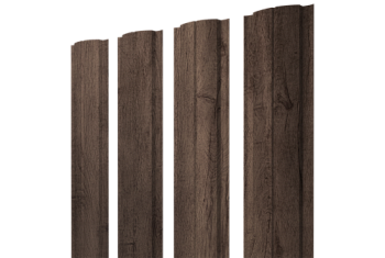 Штакетник Полукруглый Slim с прямым резом Grand Line 0,45 Print Premium Almond Wood Fresh