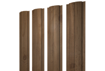 Штакетник Полукруглый Slim с прямым резом Grand Line 0,45 Print Premium Pine Wood Fresh