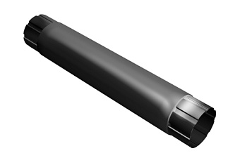 Труба круглая соединительная GL PU 90 мм 1 м RAL 9005 черный