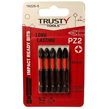 Биты ударные Trusty-Tools PZ2 50 мм (5 шт)