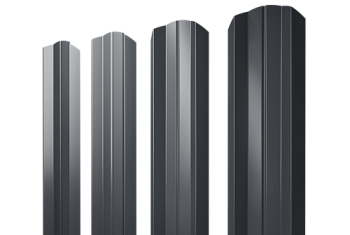 Штакетник М-образный A фигурный Grand Line 0,5 PE lite RAL 7024 мокрый асфальт