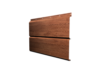 Софит металлический ЭкоБрус 0,345 Grand Line с перфорацией 0,45 Print Premium Rowan Wood Intense FTC