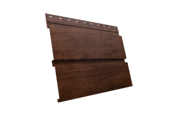 Софит металлический Квадро Брус Grand Line без перфорации 0,45 Print Premium с пленкой Cherry Wood Fresh TwinColor