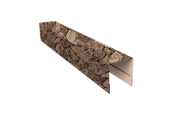 Планка боковая для забора из сайдинга Блок-хаус new Grand Line 0,45 Print Elite King Stone TwinColor (2,5м)