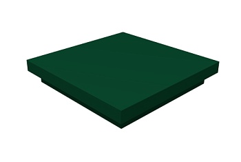 Колпак на столб плоский 390х390мм 0,5 Satin с пленкой RAL 6005 зеленый мох