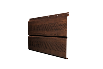 Софит металлический ЭкоБрус new Grand Line c перфорацией 0,45 Print Premium Cherry Wood Dark FTC