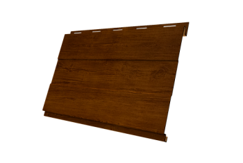 Софит металлический Вертикаль 0,2 prof Grand Line 0,45 Print Premium с пленкой Golden Wood Intense FTC