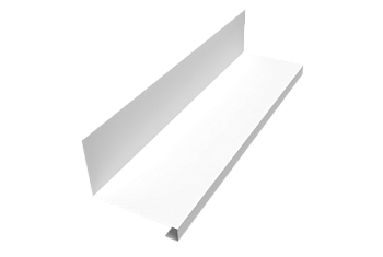 Планка примыкание нижнее к трубе для Кликфальц Pro Grand Line 0,7 PE с пленкой RAL 9003 сигнальный белый (2м)