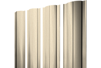 Штакетник Круглый с прямым резом Grand Line 0,45 Print Elite Milky Wood TwinColor