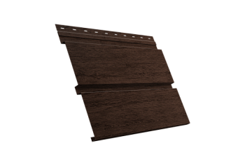 Софит металлический Квадро Брус Grand Line с перфорацией 0,45 Print-Double Premium с пленкой Antique Wood