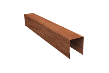 Планка боковая для забора из сайдинга Квадро Брус, Вертикаль Grand Line 0,45 Print Premium Rowan Wood Intense FTC (3м)