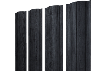 Штакетник Круглый с прямым резом Grand Line 0,45 Print Premium Grey Wood TwinColor