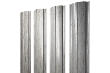 Штакетник Полукруглый Slim с прямым резом Grand Line 0,45 Print Elite Snow Wood TwinColor