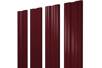 Штакетник Twin с прямым резом Grand Line 0,45 PE RAL 3005 красное вино