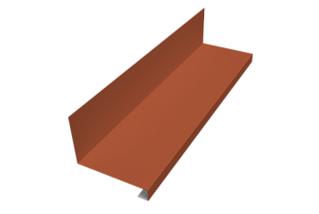 Планка примыкание нижнее к трубе фальц Grand Line 0,5 Satin с пленкой RAL 8004 терракота (2м)