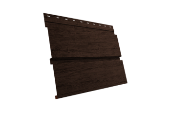 Софит металлический Квадро Брус Grand Line без перфорации 0,45 Print Premium с пленкой Antique Wood TwinColor