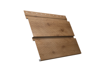 Софит металлический Квадро Брус Grand Line с перфорацией 0,45 Print Premium с пленкой Pine Wood Fresh