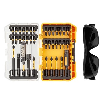 Набор ударных бит DeWalt FlexTorq (38 шт) в кейсе + очки