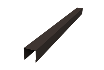 Планка вертикальная лицевая для горизонтального монтажа штакетника Grand Line 0,5 Velur X RR 32 темно-коричневый (2м)