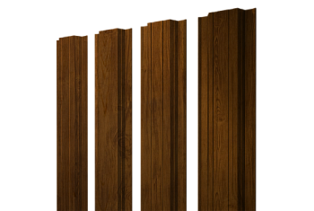 Штакетник Прямоугольный с прямым резом Grand Line 0,45 Print-Double Elite Golden Wood
