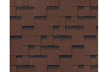 Черепица гибкая RoofShield Фемили Лайт Модерн коричневый с оттенением