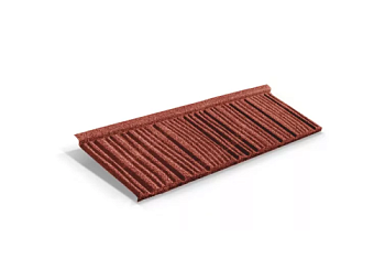 Лист композитной черепицы Metrotile WoodShake скарлет
