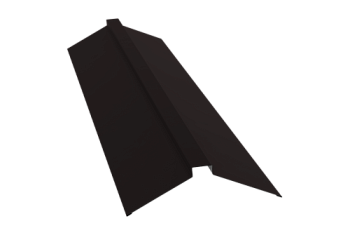 Планка конька плоского 150х40х150 Grand Line 0,5 Satin с пленкой RAL 9005 черный (3м)