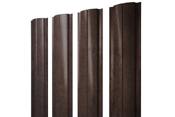 Штакетник Полукруглый Slim с прямым резом Grand Line 0,45 Print Elite Antique Wood TwinColor
