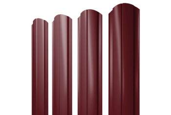 Штакетник Полукруглый Slim фигурный Grand Line 0,5 Satin Matt TX RAL 3005 красное вино