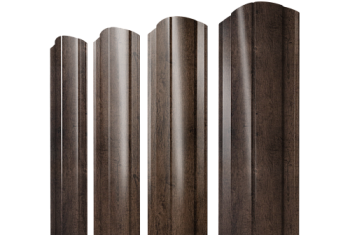 Штакетник Круглый фигурный Grand Line 0,45 Print Premium Antique Wood TwinColor
