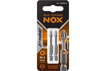 Бита торсионная Nox Strong Ph3х50мм E6,3 2 штуки карта (336350-2)