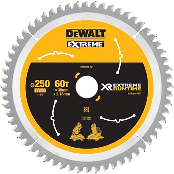 Диск пильный DeWalt Extreme Runtime по дереву 250x30 60T